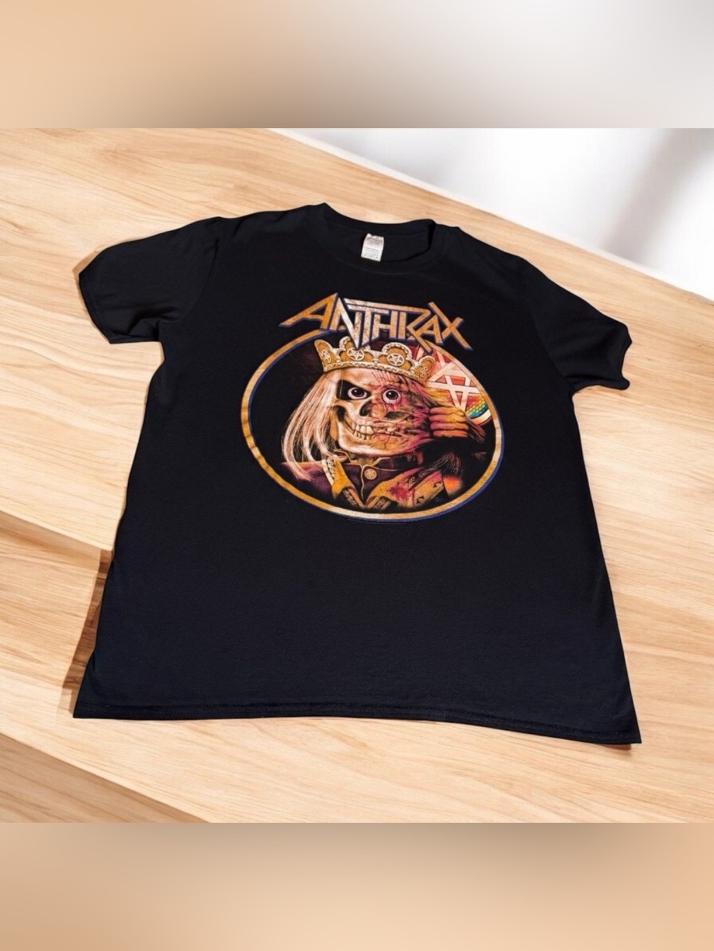 ANTHRAX WORLD TOUR 2019 T-SHIRT METAL BAND GRAPHIC TEE GILDAN LARGE
